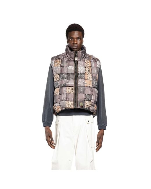 Kapital Brown Bandana Nylon Keel Weaving Vest for men
