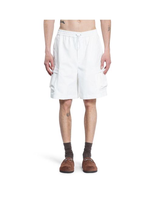 Gucci White Web Cotton Ripstop Cargo Shorts for men