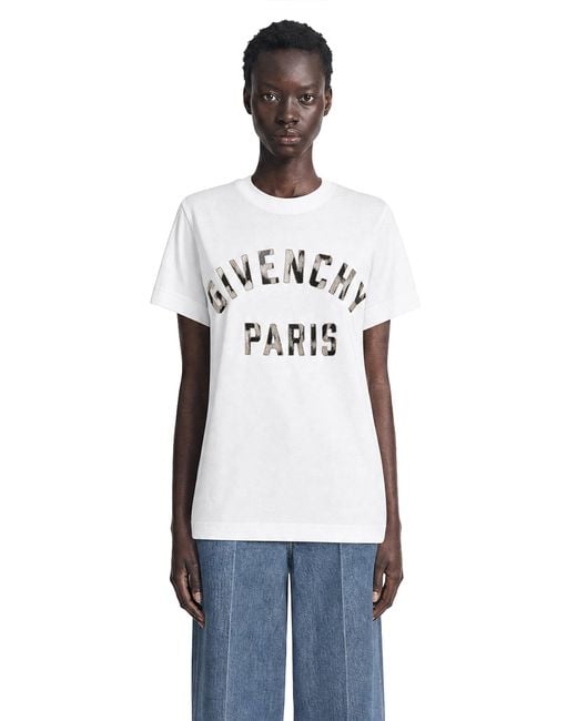 Givenchy White Embroidered Logo Cotton T-Shirt