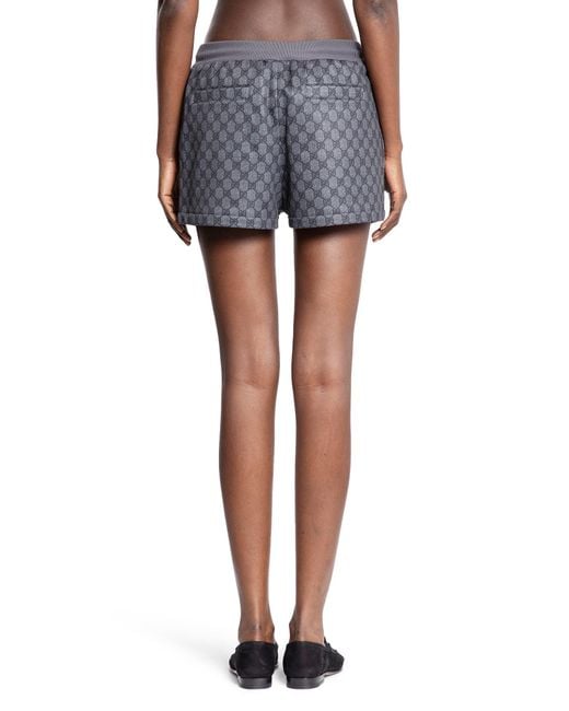 Gucci Blue Gg Technical Jersey Shorts