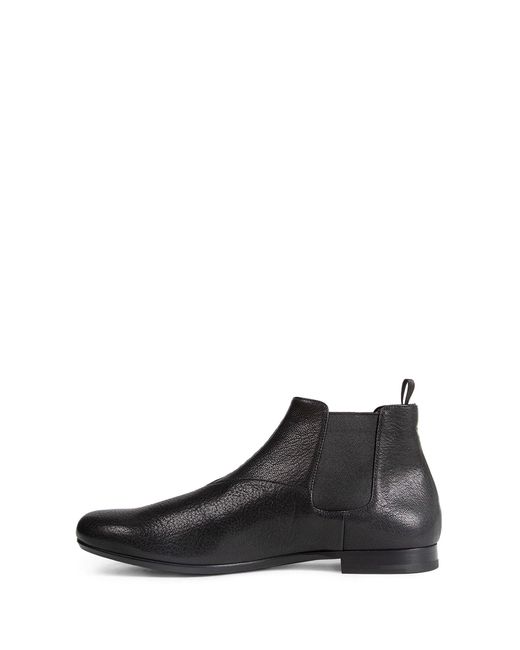 Prada Black Leather Chelsea Boots for men