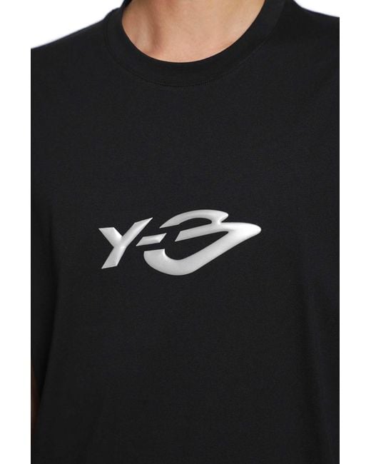 Y-3 Black Liquid Logo T-Shirt for men