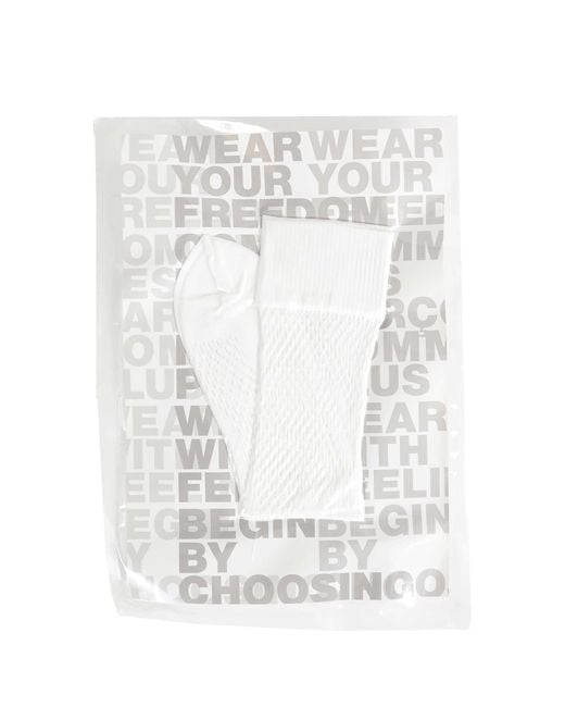 Comme des Garçons White Mesh Socks for men