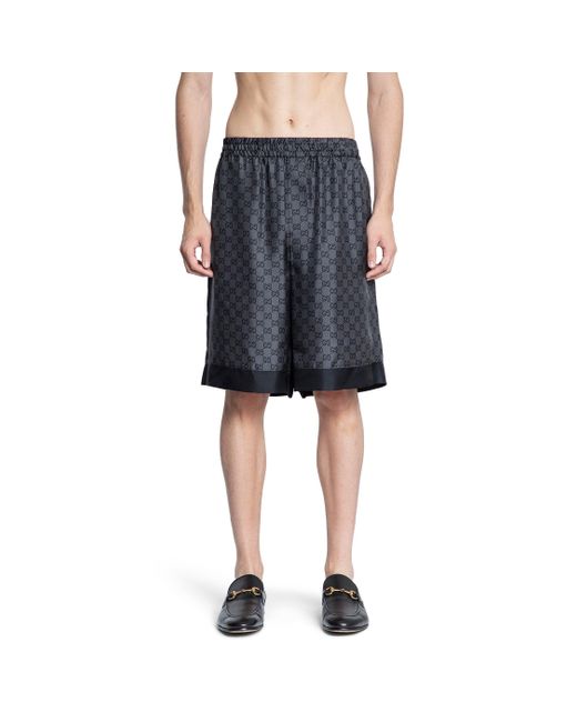Gucci Black gg Silk Twill Shorts for men