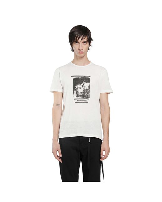 Ann Demeulemeester White Baptist 'Dust Of Memory' Standard T-Shirt for men