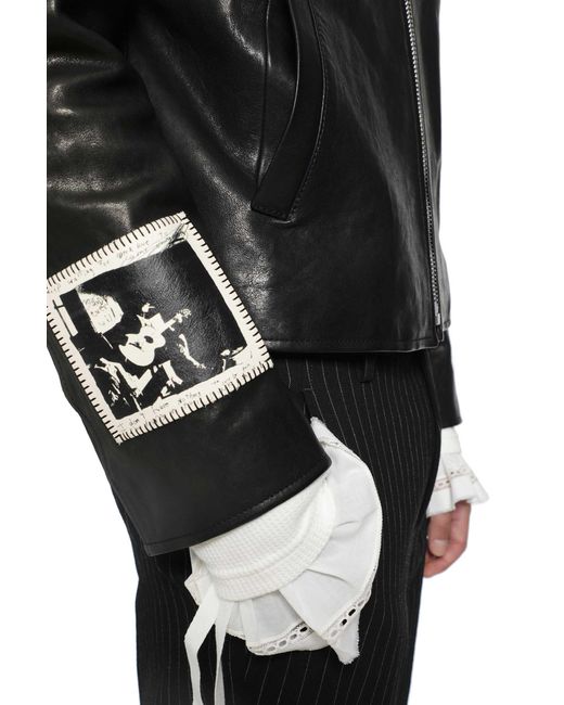 Ann Demeulemeester Black Sandor Leather Jacket for men
