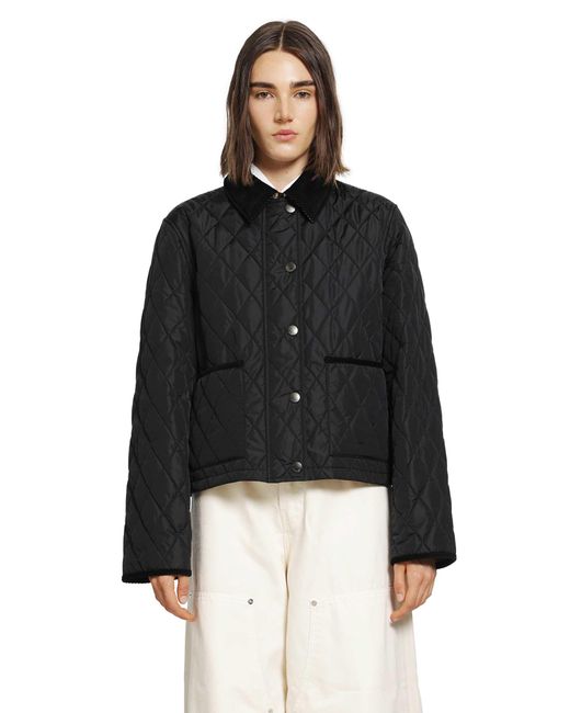 Burberry Black Cropped Quilted Nylon Jacket