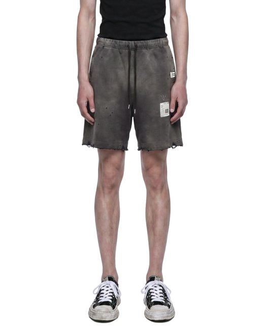 Maison Mihara Yasuhiro Black Sun Faded Shorts for men