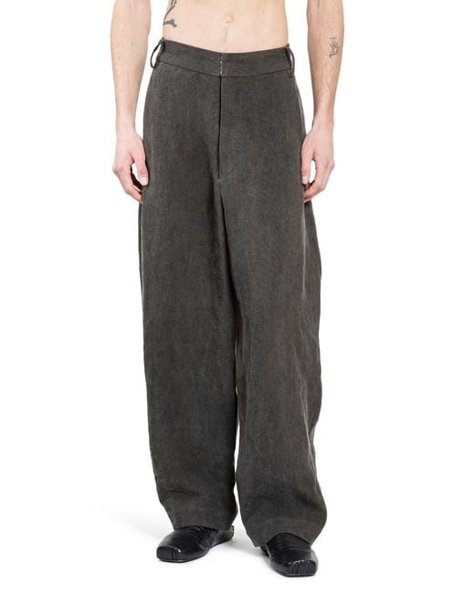 Uma Wang Black Pantaloni Patina for men