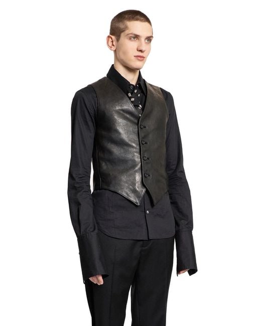 Ann Demeulemeester Black Alrik Classic Waistcoat for men