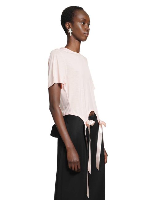 Simone Rocha Black Bow Tail Easy T-Shirt
