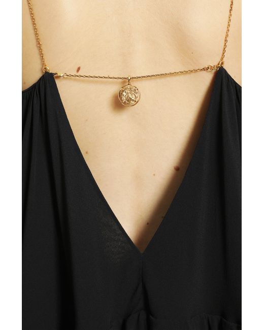 Chloé Black Silk Georgette Sleeveless Dress