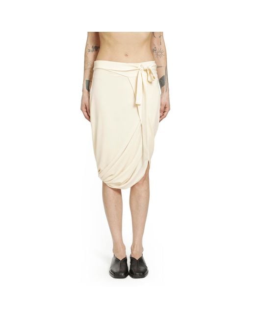 Lemaire Natural Soft Wrap Midi Skirt