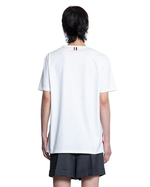 Thom Browne White Medium Weight Jersey Pocket T-Shirt for men