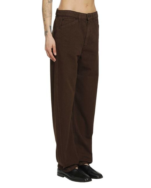 Lemaire Brown 5 Pocket Twisted Pants