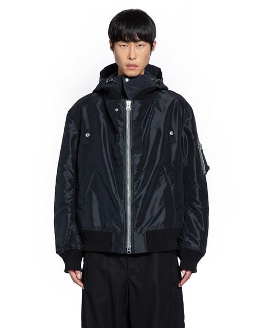 Sacai Nylon Twill X Grosgrain Blouson in Blue for Men | Lyst