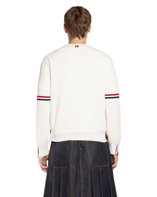 Thom Browne White Rwb Milano Stitch Cardigan for men