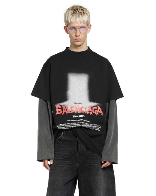 Balenciaga Black The Door Oversized T-Shirt for men