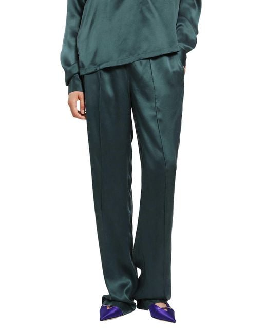 Tom Ford Green Silk Satin Pj Pants