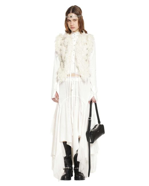 Ann Demeulemeester White Vega Midi Skirt