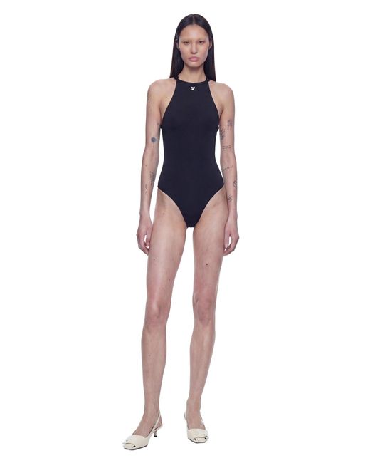 Courreges Blue Buckle Cut-Out Swimsuit