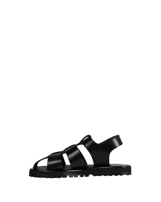 Studio Nicholson Black Sandom Leather Sandals
