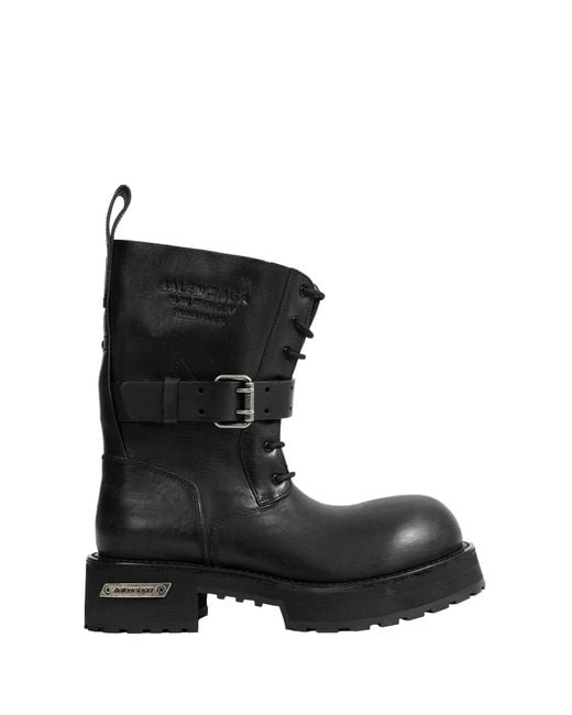 Balenciaga Black Venom Lace-Up Booties for men