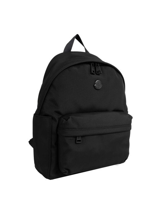 Moncler Black New Pierrick Metal Logo Backpack for men