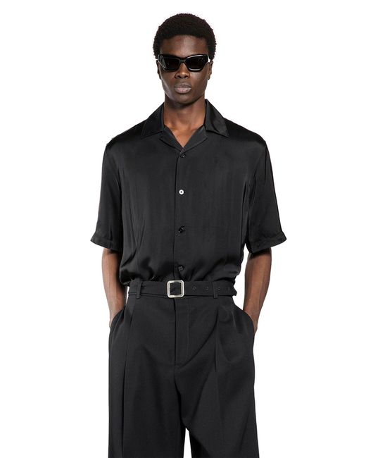 Jil Sander Fluid Viscose Shirt in Black for Men | Lyst