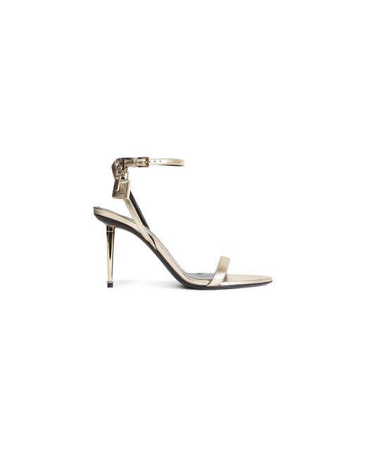 Tom Ford White Laminated Nappa Pointy Naket Sandal