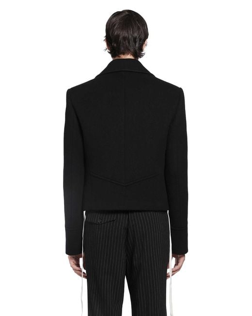 Ann Demeulemeester Black Dalmar Double-Breasted Short Caban for men