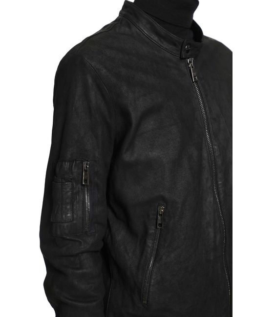 Giorgio Brato Black Nubuck Lambskin Bomber for men
