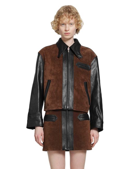 Marni Brown Suede And Leather Jacket