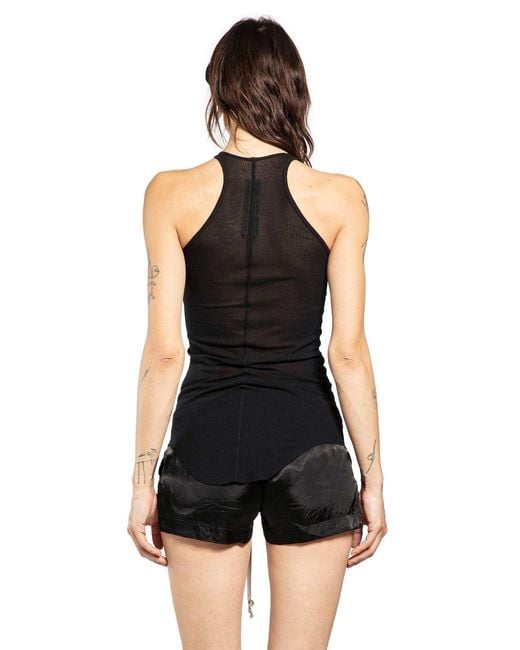 Rick Owens Black Temple Basic Rib Tank