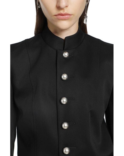 Ann Demeulemeester Black Bab Stand Collar Jacket