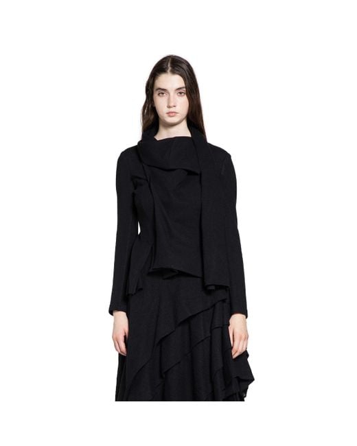 Yohji Yamamoto Black Stole Detail Jacket