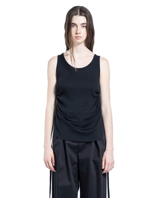 Ann Demeulemeester Blue Mara Wrinkled Cropped Tank Top