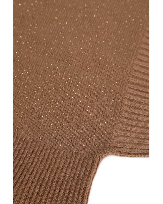 Max Mara Brown Cashmere And Rhinestone Balaclava