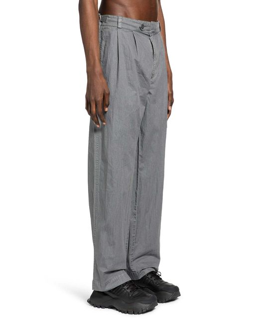 C P Company Gray Fili Wax Loose Cargo Pants for men