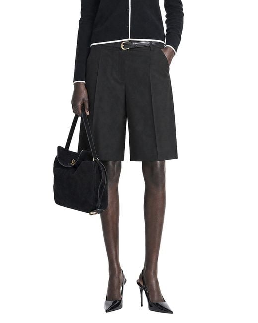 Max Mara Black Woollen Cloth Bermuda Shorts