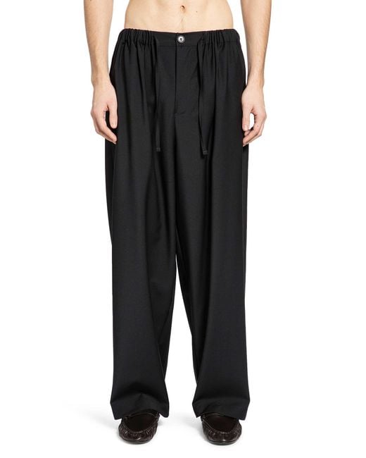 ROSE BURRITO Black Wool Pyjama Trousers for men
