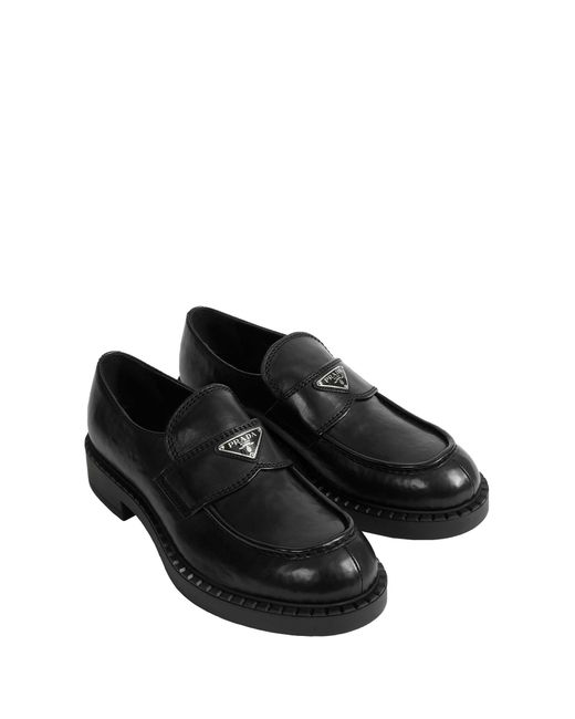 Prada Black Leather Loafers for men