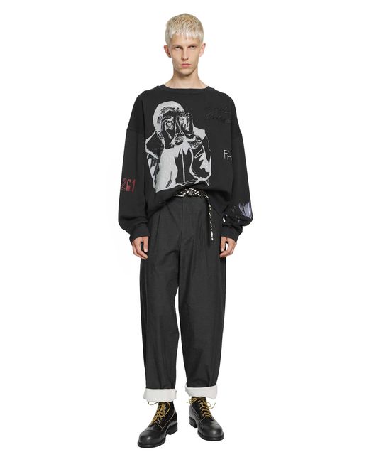 Song For The Mute Black 'Peaking Kid' Relaxed Sweatshirt for men