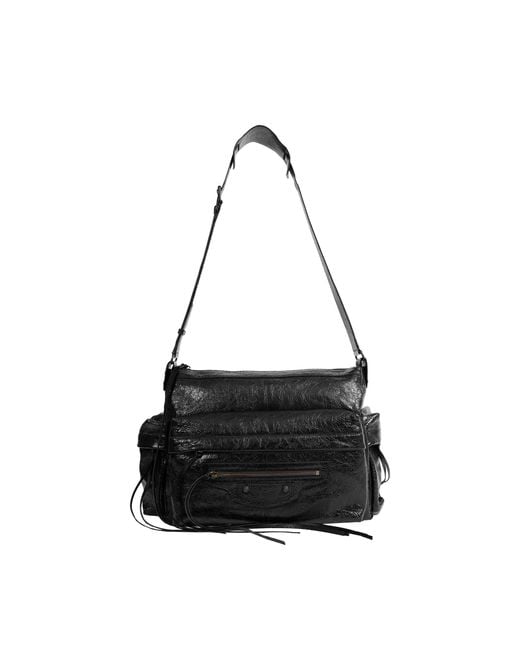 Balenciaga Black Le City Multipocket Crossbody Bag for men