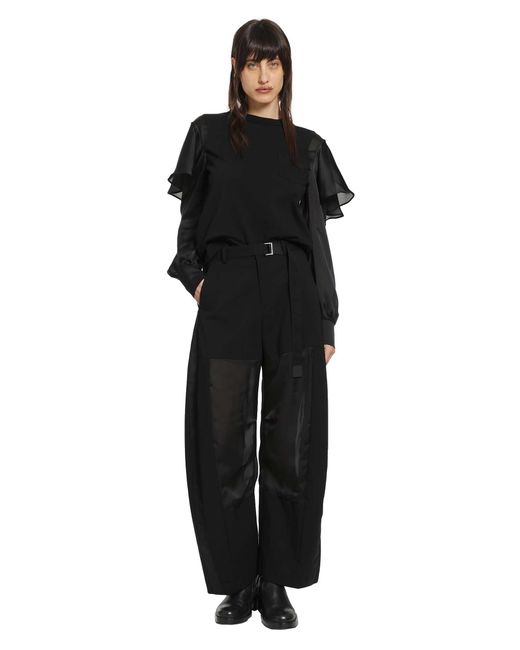 Sacai Black Wool Suiting Pants