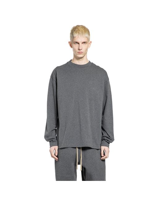 Fear Of God Gray Classic Long Sleeve T-Shirt for men