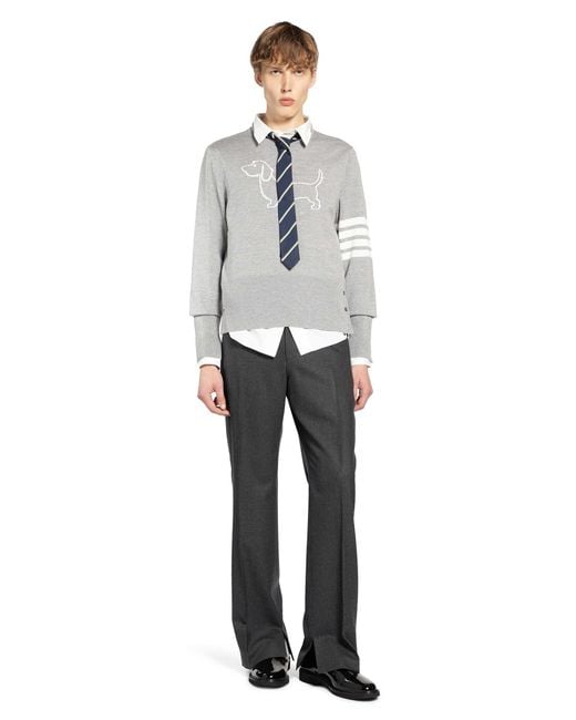 Thom Browne Gray Hector 4-Bar Sweater for men