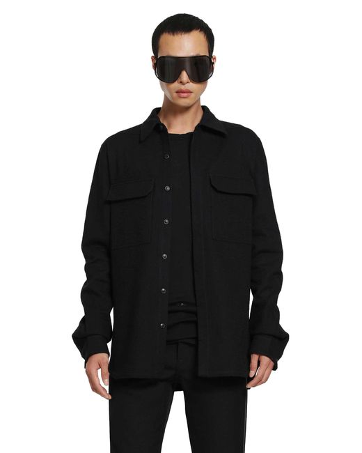 Rick Owens Black Temple Work Shirt for men