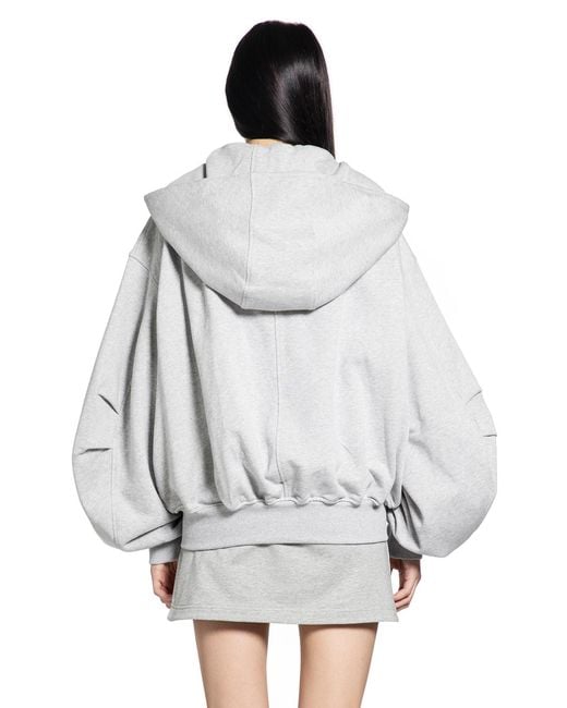 The Attico Gray Double American Fleece Zip-Up Hoodie