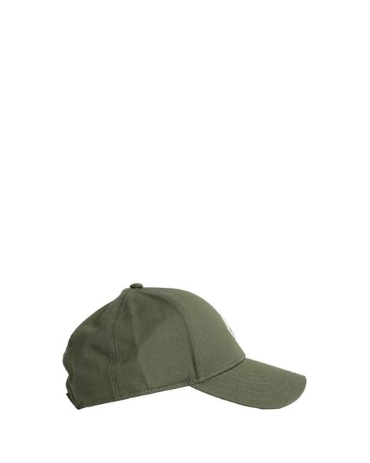 Moncler Green Cotton Gabardine Baseball Cap for men